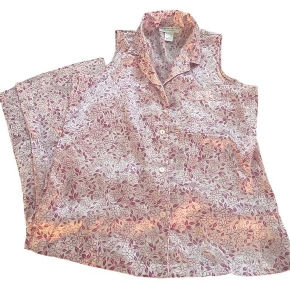 Morgan Taylor Pink Satin Two Piece Pajama Set Size Small EUC #6748